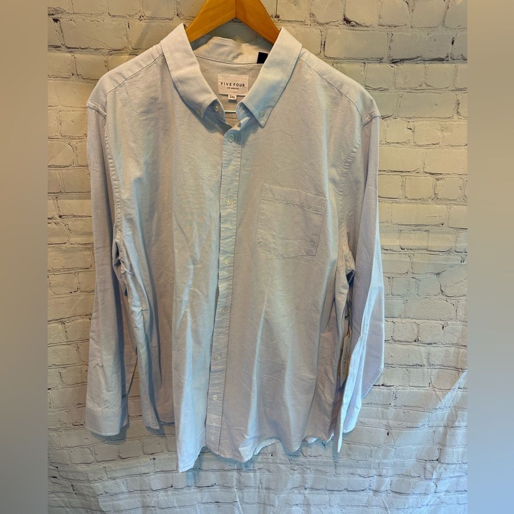 NEW FIVE FOUR Los Angeles Baby Blue Oxford Shirt Men’s Size 2XL